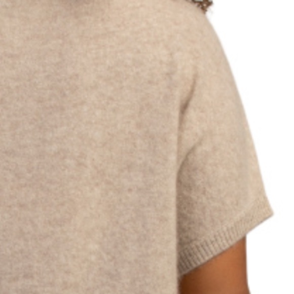 NWT TAHARI Cashmere Over Washed Short Sleeve Funnel Neck Sweater Size US XL - Picture 5 of 5